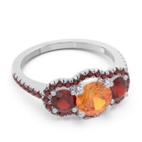 Halo Three Stone Attika Ring