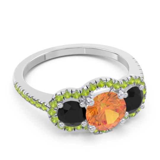 Halo Three Stone Attika Ring