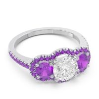 Halo Three Stone Attika Ring