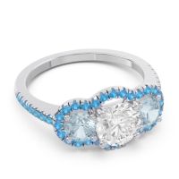 Halo Three Stone Attika Ring