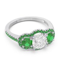 Halo Three Stone Attika Ring