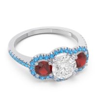 Halo Three Stone Attika Ring