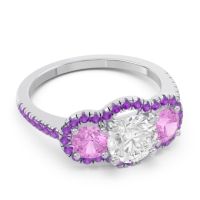 Halo Three Stone Attika Ring
