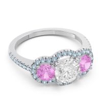 Halo Three Stone Attika Ring