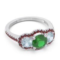 Halo Three Stone Attika Ring