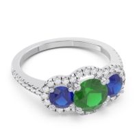 Halo Three Stone Attika Ring
