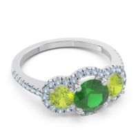 Halo Three Stone Attika Ring