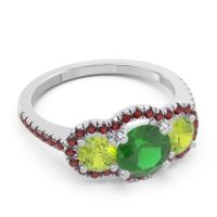 Halo Three Stone Attika Ring