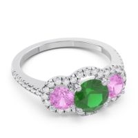 Halo Three Stone Attika Ring