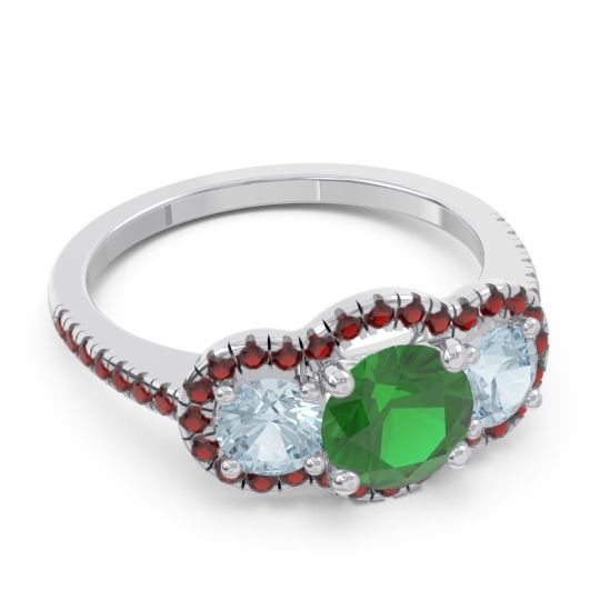 Halo Three Stone Attika Ring