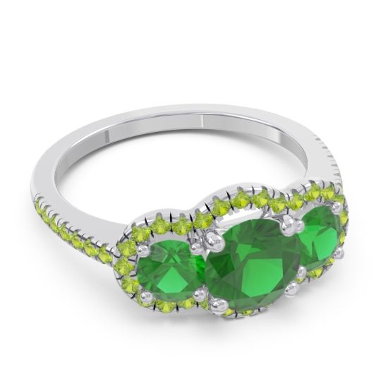 Halo Three Stone Attika Ring