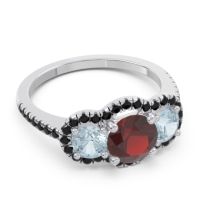 Halo Three Stone Attika Ring