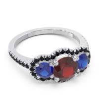 Halo Three Stone Attika Ring