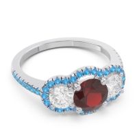 Halo Three Stone Attika Ring