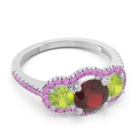 Halo Three Stone Attika Ring