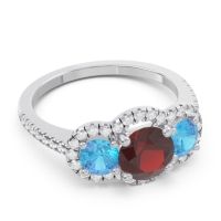 Halo Three Stone Attika Ring