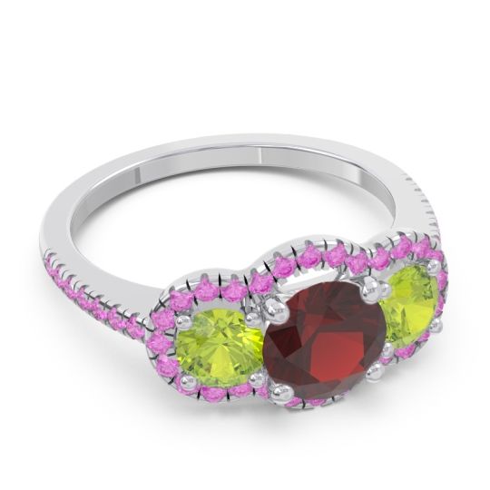Halo Three Stone Attika Ring