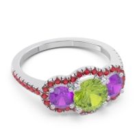 Halo Three Stone Attika Ring