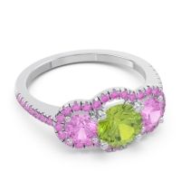 Halo Three Stone Attika Ring