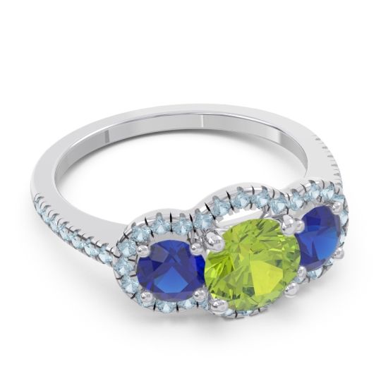 Halo Three Stone Attika Ring