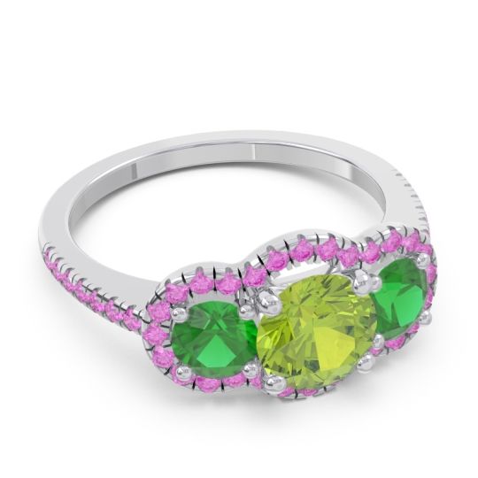 Halo Three Stone Attika Ring