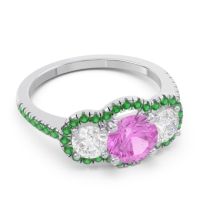 Halo Three Stone Attika Ring