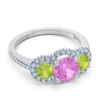 Halo Three Stone Attika Ring