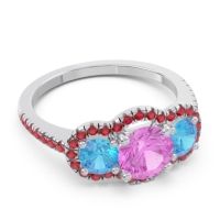 Halo Three Stone Attika Ring