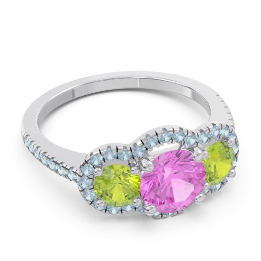 Halo Three Stone Attika Ring