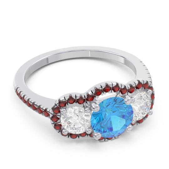 Halo Three Stone Attika Ring