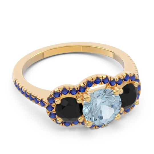 Halo Three Stone Attika Ring