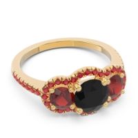 Halo Three Stone Attika Ring