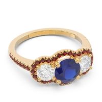 Halo Three Stone Attika Ring