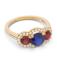 Halo Three Stone Attika Ring