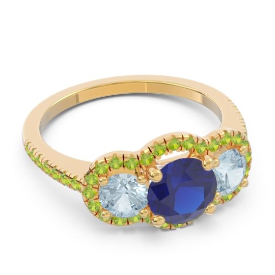 Halo Three Stone Attika Ring