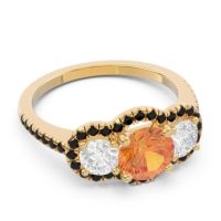 Halo Three Stone Attika Ring