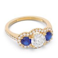 Halo Three Stone Attika Ring