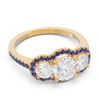 Halo Three Stone Attika Ring