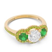 Halo Three Stone Attika Ring