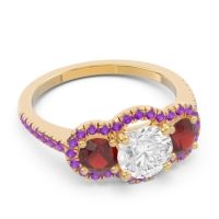 Halo Three Stone Attika Ring