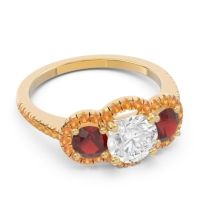 Halo Three Stone Attika Ring