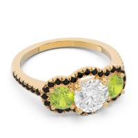 Halo Three Stone Attika Ring