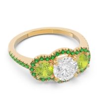 Halo Three Stone Attika Ring