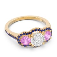 Halo Three Stone Attika Ring