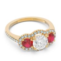 Halo Three Stone Attika Ring
