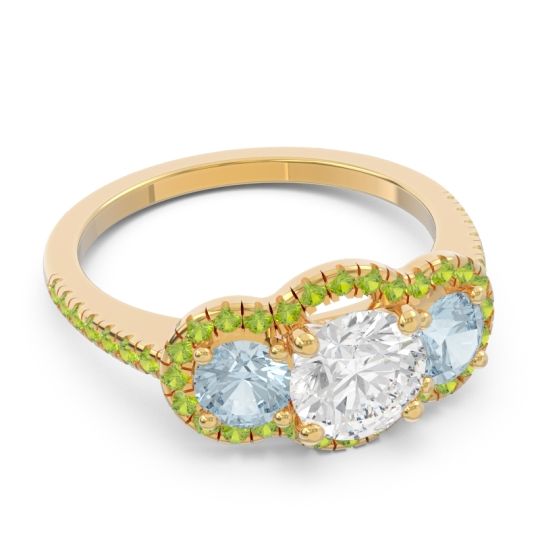 Halo Three Stone Attika Ring