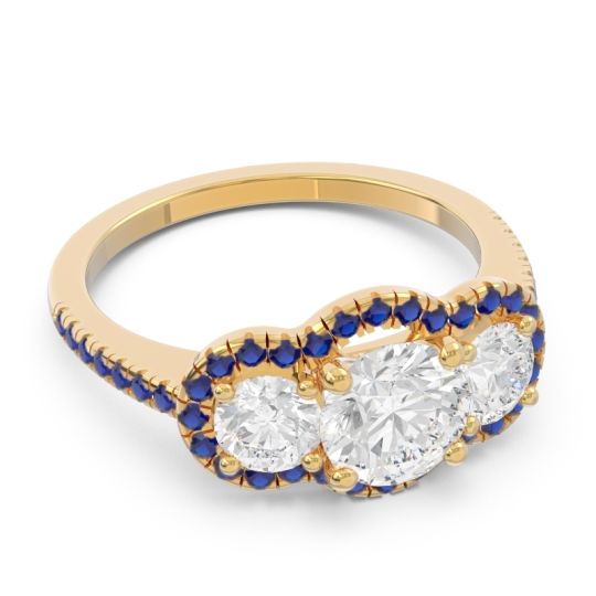 Halo Three Stone Attika Ring