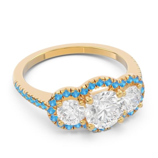 Halo Three Stone Attika Ring