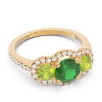 Halo Three Stone Attika Ring