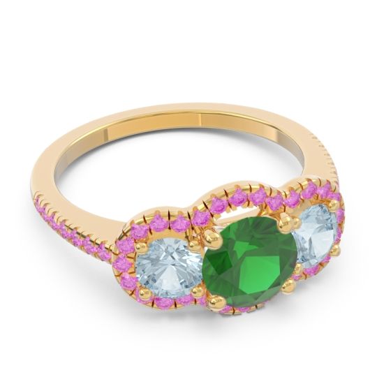 Halo Three Stone Attika Ring